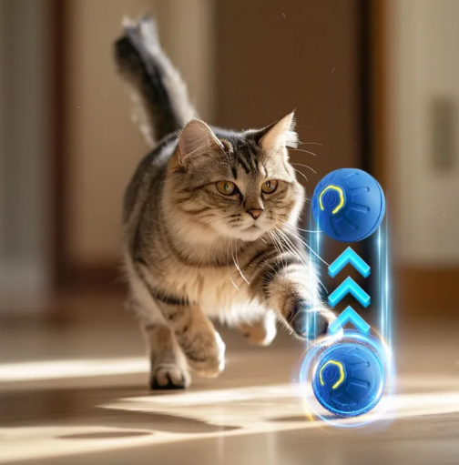 Balle interactive rechargeable pour animaux