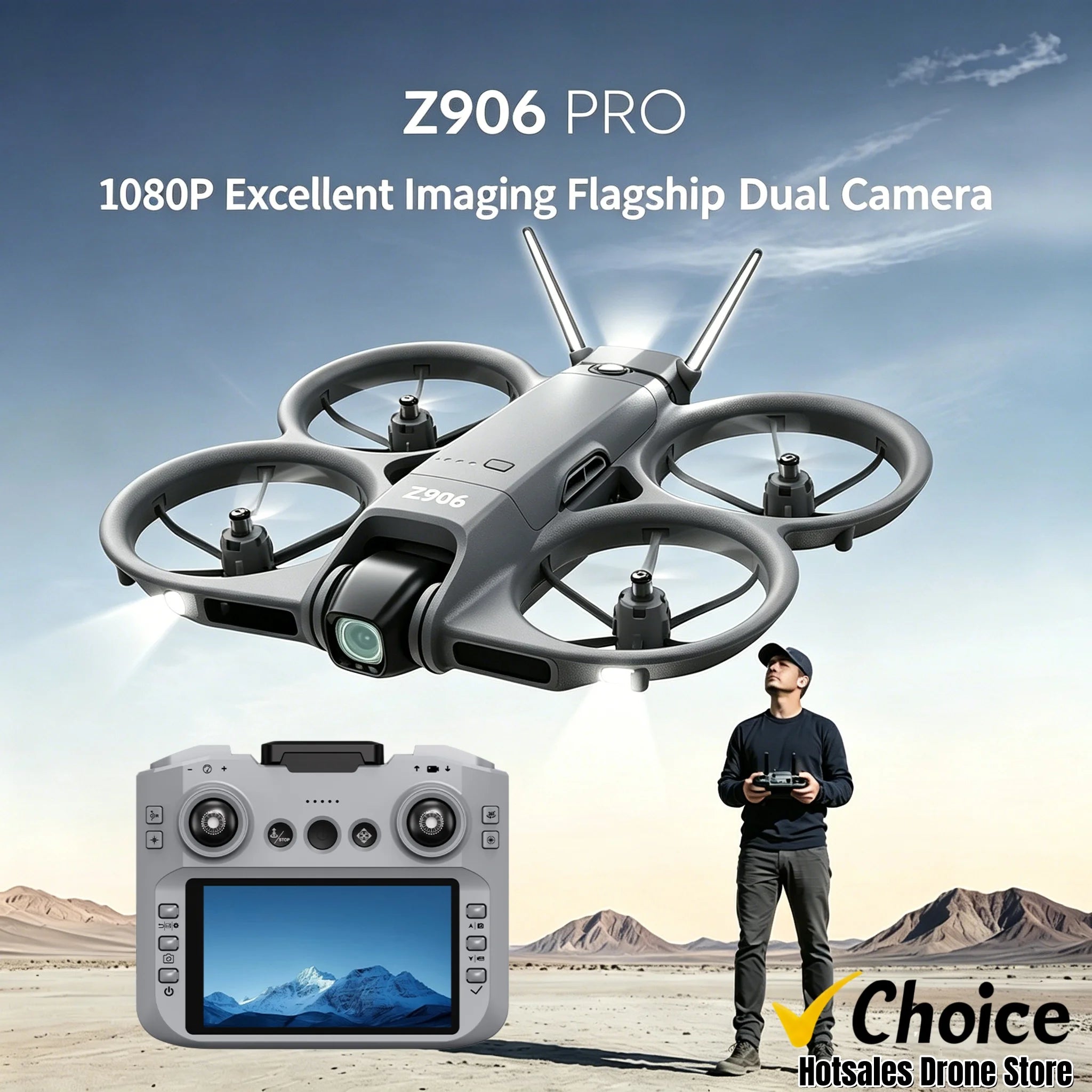 Mini FPV Camera Drone With Screen Remote & 3-Way Avoidance